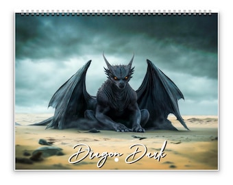 2026 Dragon Dark Wall Calendar by Kaleidoscope Artisan – Mystical Guardians of the Night with Holidays