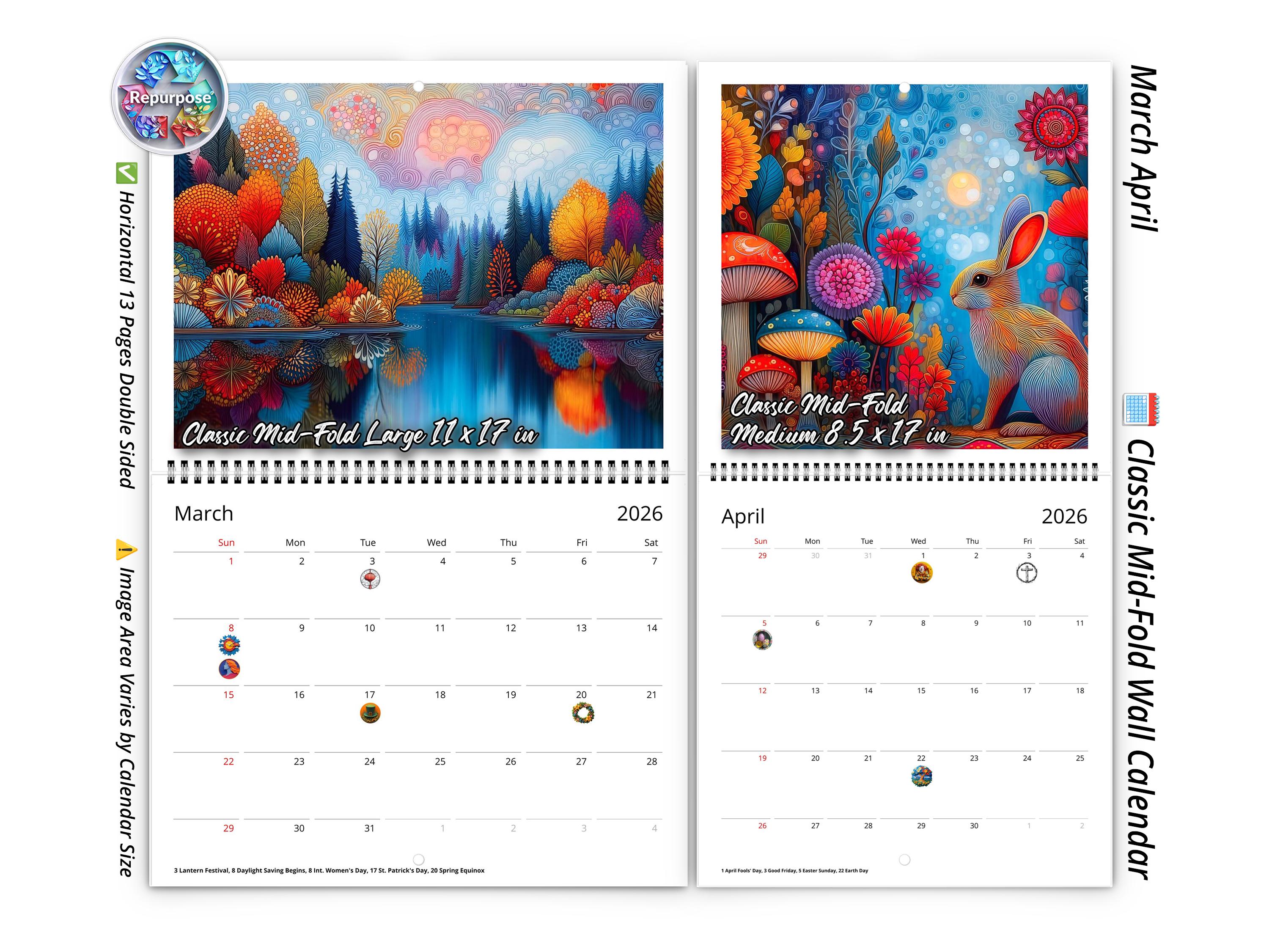 2026 Secret Grove Wall Calendar by Kaleidoscope Artisan – Enchanted ...