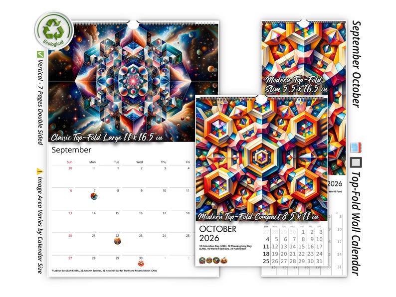 2026 Kaleidoscopic Art Wall Calendar by Kaleidoscope Artisan – Colorful ...
