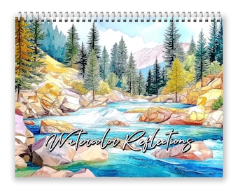 2027 Watercolor Reflections Wall Calendar by Kaleidoscope Artisan – Peaceful Moments with Holidays