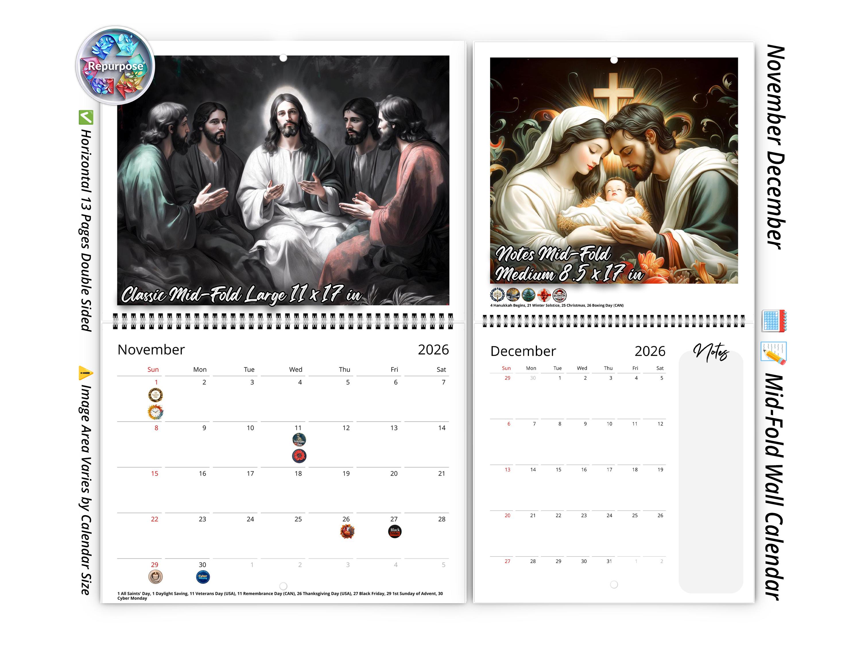 2026 Light of Jesus Wall Calendar by Kaleidoscope Artisan ...