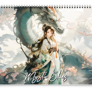 2026 Mystic Skies Wall Calendar by Kaleidoscope Artisan – Majestic Dragons in Chinese Art with Holidays