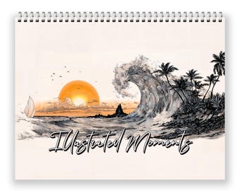 2027 Illustrated Moments Wall Calendar by Kaleidoscope Artisan - Captivating Artistic Scenes with Holidays