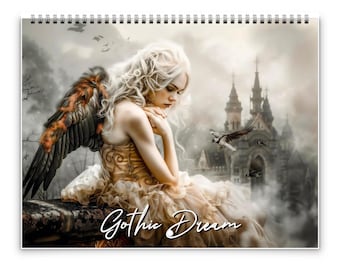 Calendario da parete Gothic Dream 2026 di Kaleidoscope Artisan – Eleganza enigmatica con festività