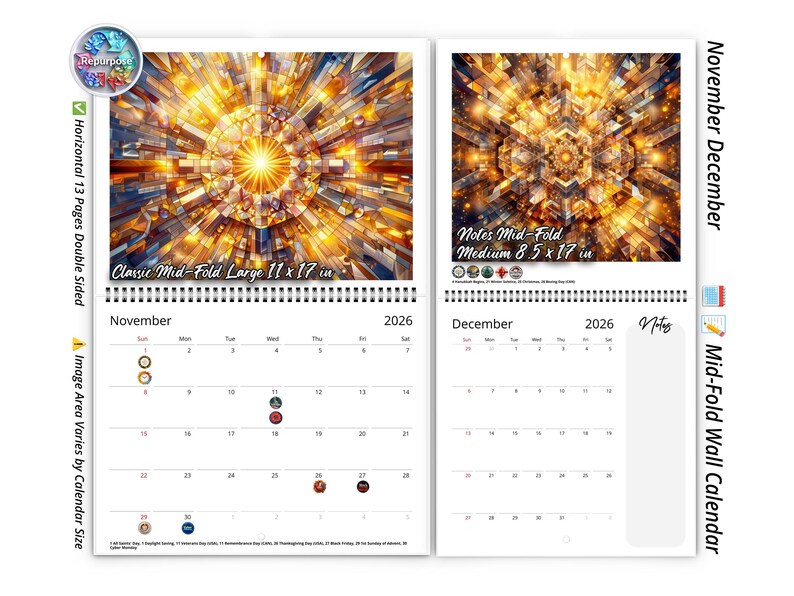2026 Kaleidoscopic Art Wall Calendar by Kaleidoscope Artisan – Colorful ...