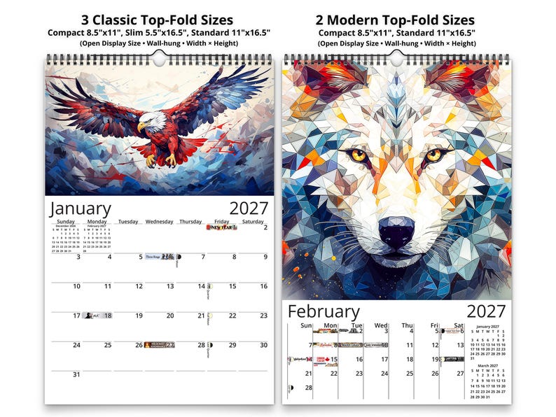 2027 Alaska Wildlife Wall Calendar by Kaleidoscope Artisan – Vibrant ...