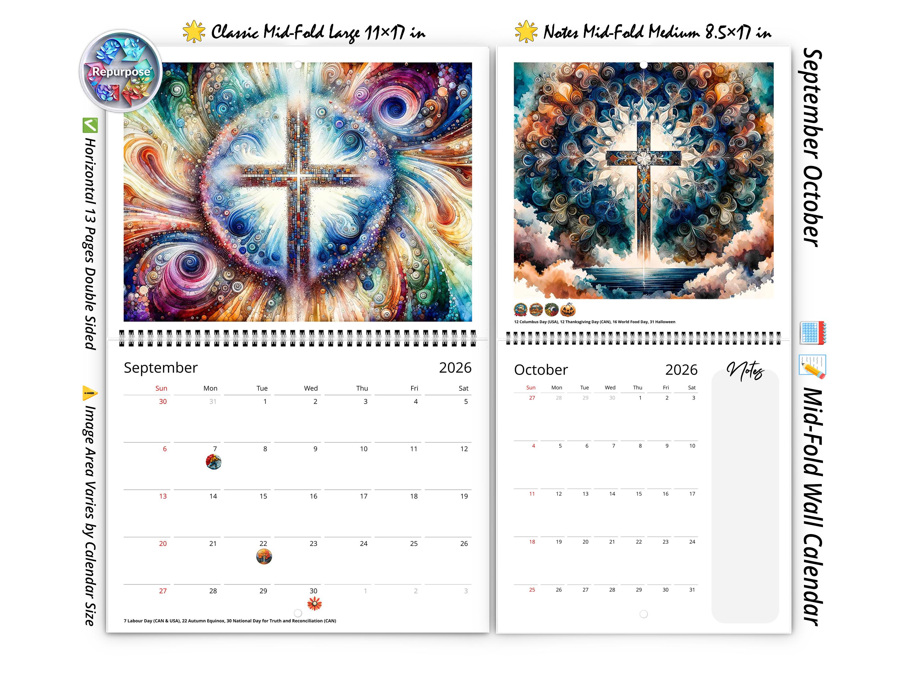 2026 Radiant Cross Wall Calendar by Kaleidoscope Artisan ...