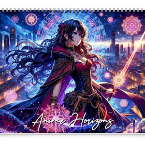 2026 Anime Horizons Wall Calendar by Kaleidoscope Artisan – Ethereal Realms with Holidays
