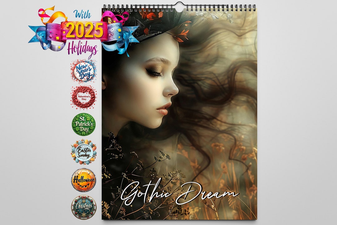2025 Kaleidoscope Artisan Wall Calendar Gothic Dream Etsy UK