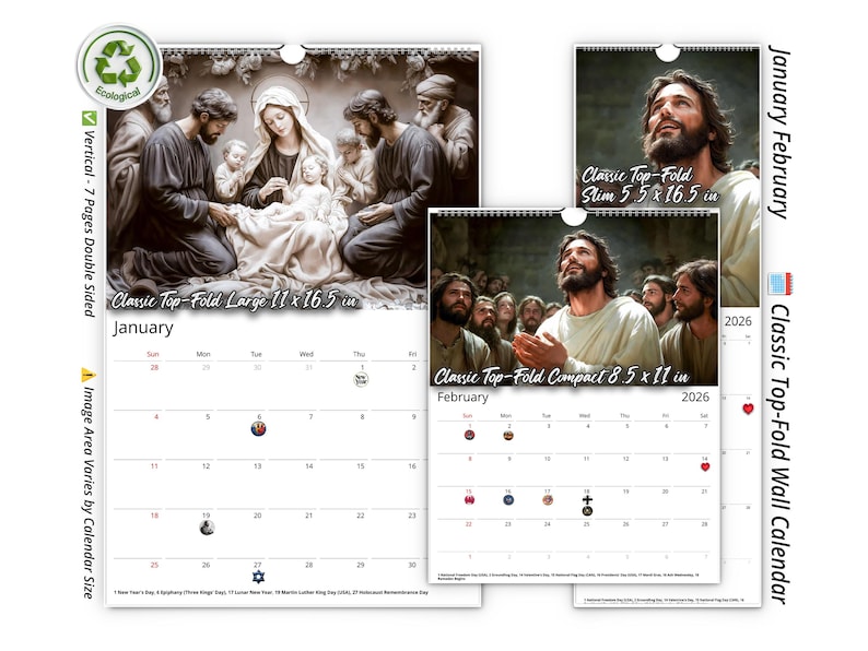 2026 Light of Jesus Wall Calendar by Kaleidoscope Artisan ...
