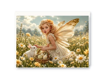 Fairy Princess Easter Card with Envelopes, 7 x 5 inches — Packs of 1, 10 or 20