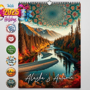 2025 Kaleidoscope Artisan Wall Calendar - Alaska's Autumn