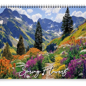 2026 Spring Flowers Wall Calendar by Kaleidoscope Artisan – Artistic Floral Landscapes with Holidays