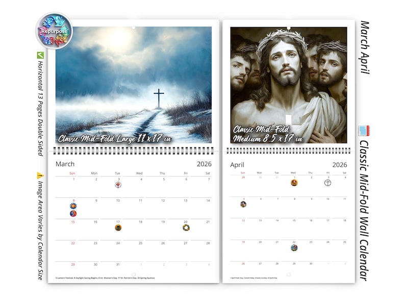 2026 Light of Jesus Wall Calendar by Kaleidoscope Artisan ...