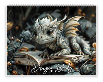 2026 Dragon Books Wall Calendar by Kaleidoscope Artisan – Magical Fantasy Journey with Holidays