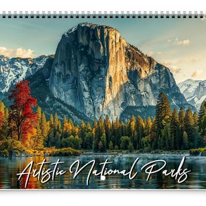 2026 Artistic National Parks Wall Calendar by Kaleidoscope Artisan – Scenic Explorations with Holidays
