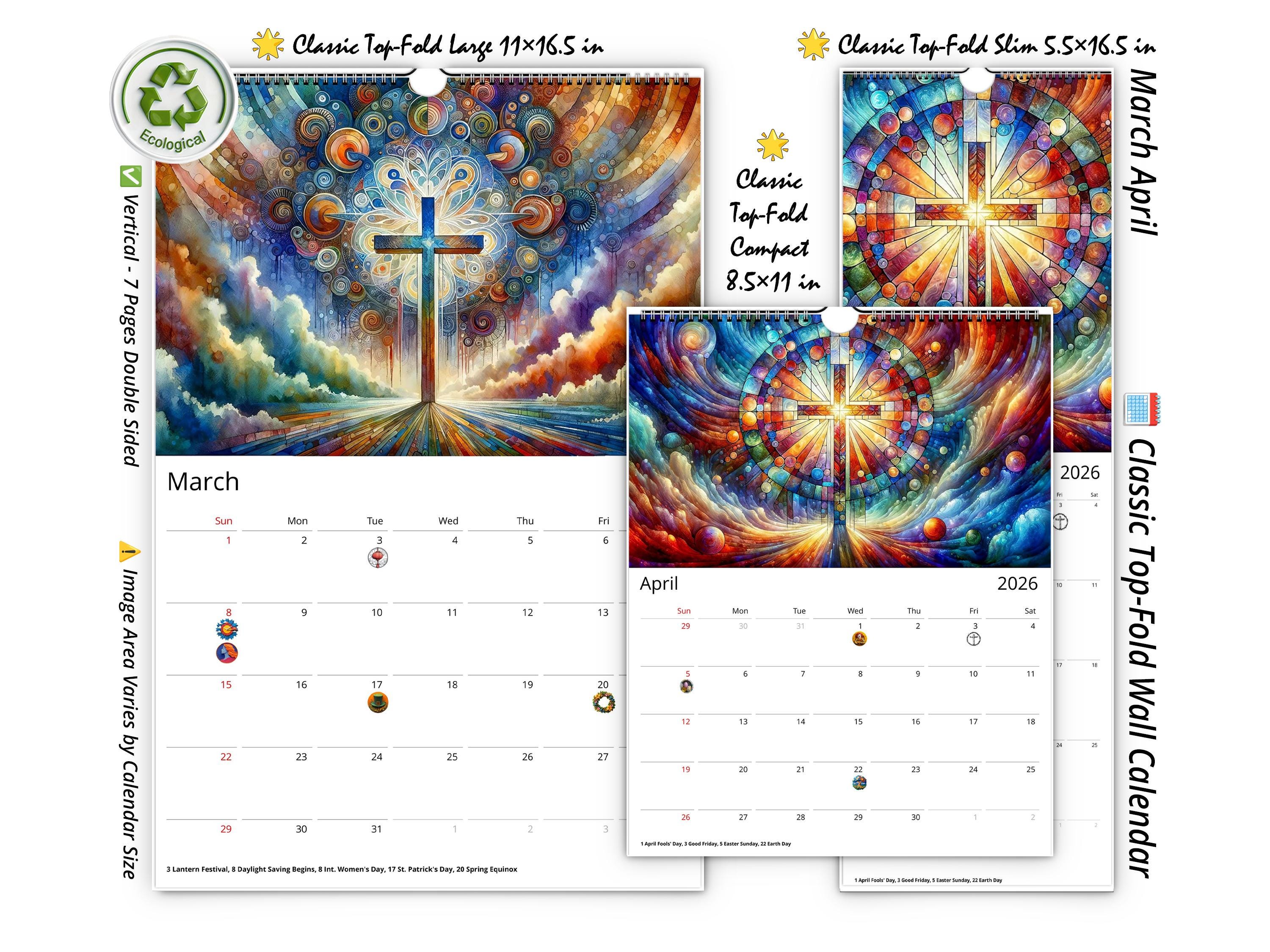 2026 Radiant Cross Wall Calendar by Kaleidoscope Artisan ...
