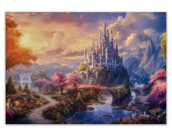 Enchanted Realms Canvas Wall Art by Kaleidoscope Artisan – Twilight Kingdom