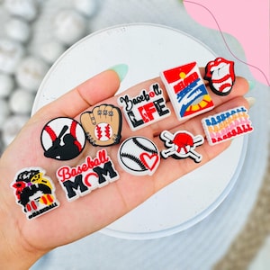 Baseball charms, sports charms, shoe charms, gifts for him, gifts for her, team charms