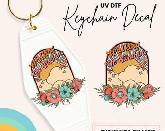 Retro Motel Keychain UV DTF Sticker: Walking on Sunshine Decal