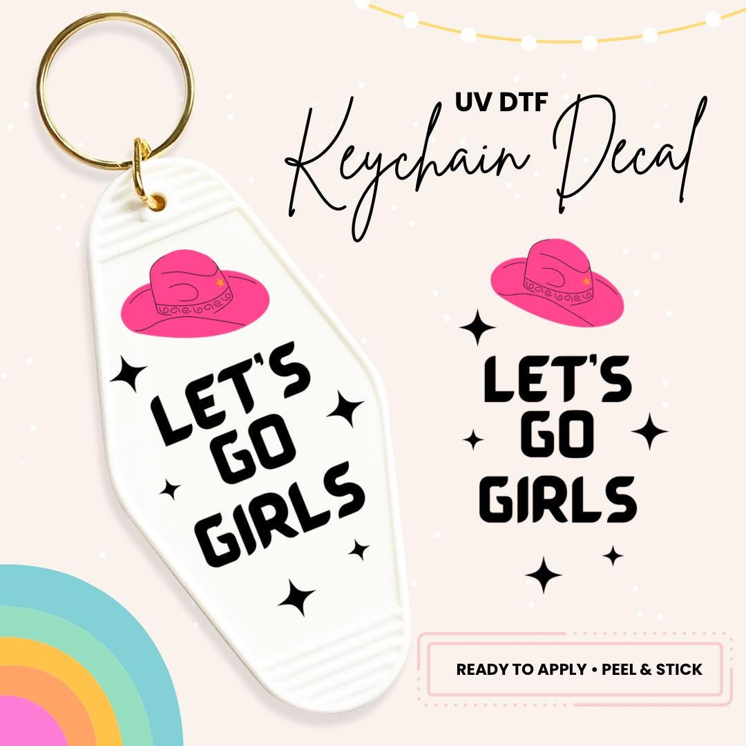 Keychain Ust UV DTF Sticker for Retro Motel Keychain- Ready to Apply- No Heat Needed ...