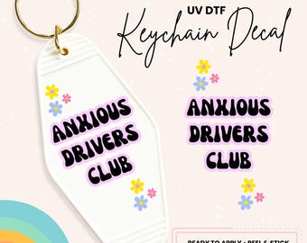 Retro Motel Keychain UV DTF Sticker: Anxious Drivers Club