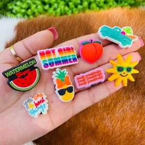 Summer Shoe Charms: Watermelon, Pineapple, Sun, Girly Charms