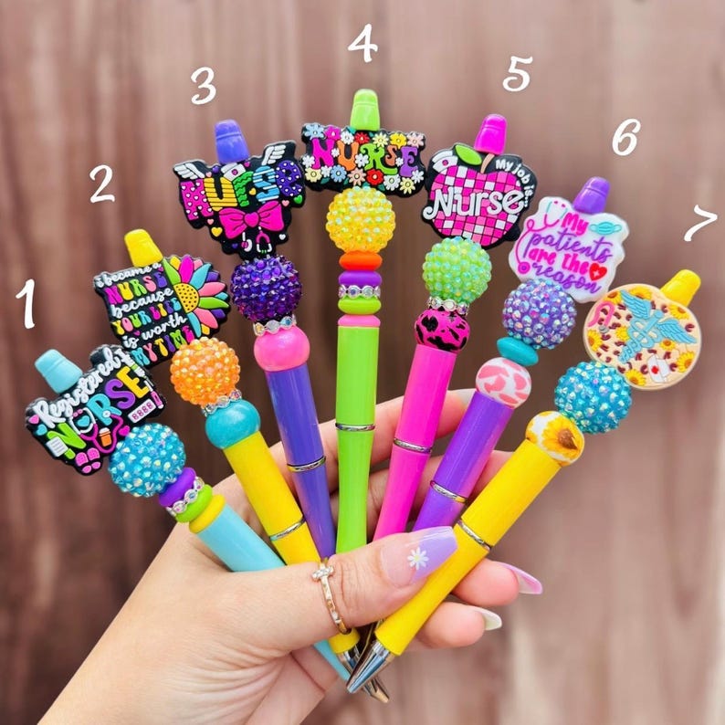 Beaded Medical Pens: Nurse Doctor Gift image 1