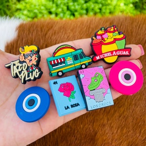 Mexican Charms, Spanish Charms, Taco charms, Ojo charms, Loteria charms, Shoe Charms, Gifts,