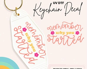Retro Motel Keychain UV DTF Sticker Decal - Ready to Apply