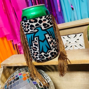 Turquoise Thunderbird Can Cooler