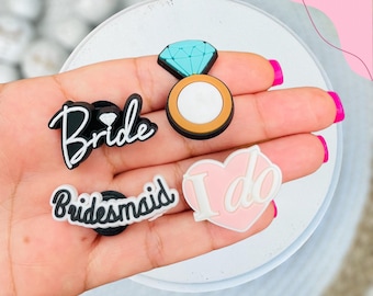 Bridal Shoe Charms: Bride, Bridesmaid, I Do, Ring