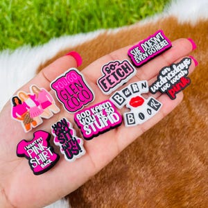 Mean girls shoe charms, cute girly charms, gifts for her,