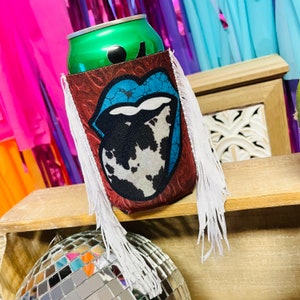 Cow Print Tongue Can Cooler - Fun and Functional Gift for Your Beverage
