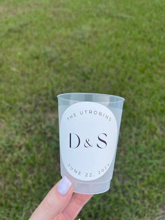 Wedding cup stickers, wedding decal, wedding logo for cups, wedding cup waterproof stickers, decal logo for wedding, white and black, logos