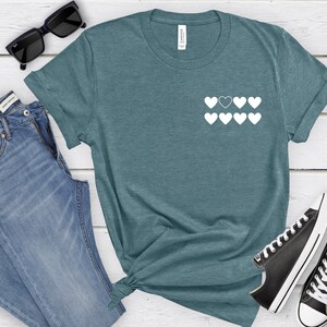 1 in 8 hearts unisex t-shirt (Bella + Canvas 3001) | infertility gift, ivf, infertility, PCOS, IUI, tee, soft tee, 1in8, iam1in8