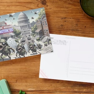 Lot de 5 - CARTE POSTALE DRLE Washington DC L'invasion des cigales en 2024 sur la colline de la capitale 5,5 x 4,24 pouces