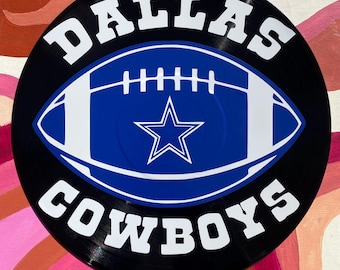 Dallas Cowboys Handgefertigte Schallplatte Wand Kunst Dekor
