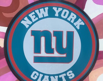 New York Giants Handgefertigte Vinyl-Schallplatte Wandkunst Dekor