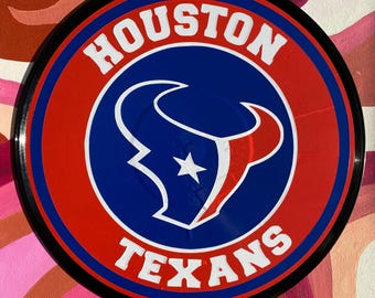 Houston Texans Handcrafted Vinyl Record Wall Art Decor