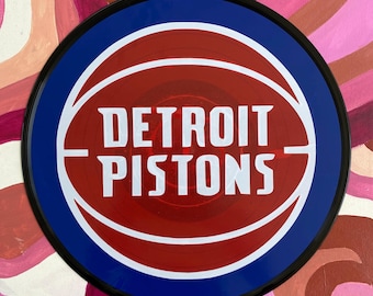 Detroit Pistons Handgefertigte Schallplatte Wand Kunst Dekor
