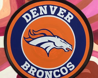 Denver Broncos Handgefertigte Schallplatte Wand Kunst Dekor