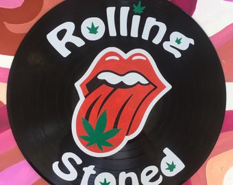 Rolling Stoned Handgefertigte Schallplatte Wand Kunst Dekor