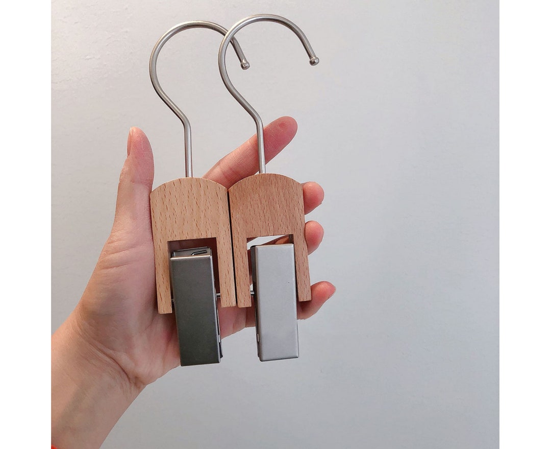 Creative Small Solid Wood Hangers for Socks Hat, Cute Clothing Rack