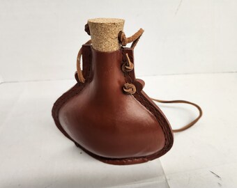 Leather Covered Steel Flask