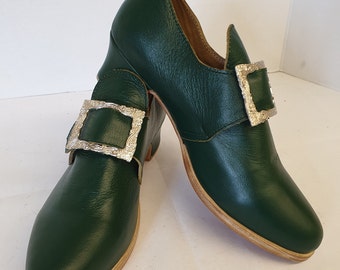 C18th/Georgian Ladies Buckle Shoe - Green