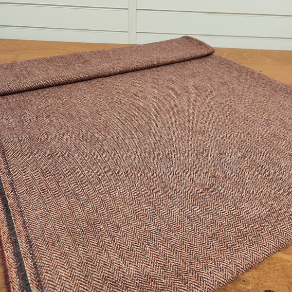 Herringbone Wool - Red/Orange (100% pure wool)