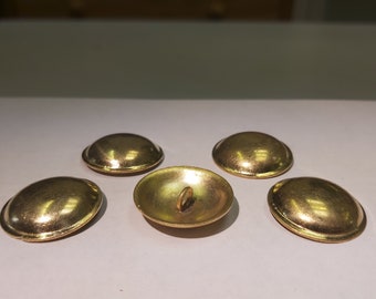 Brass Hollow Dome Buttons (5pk)