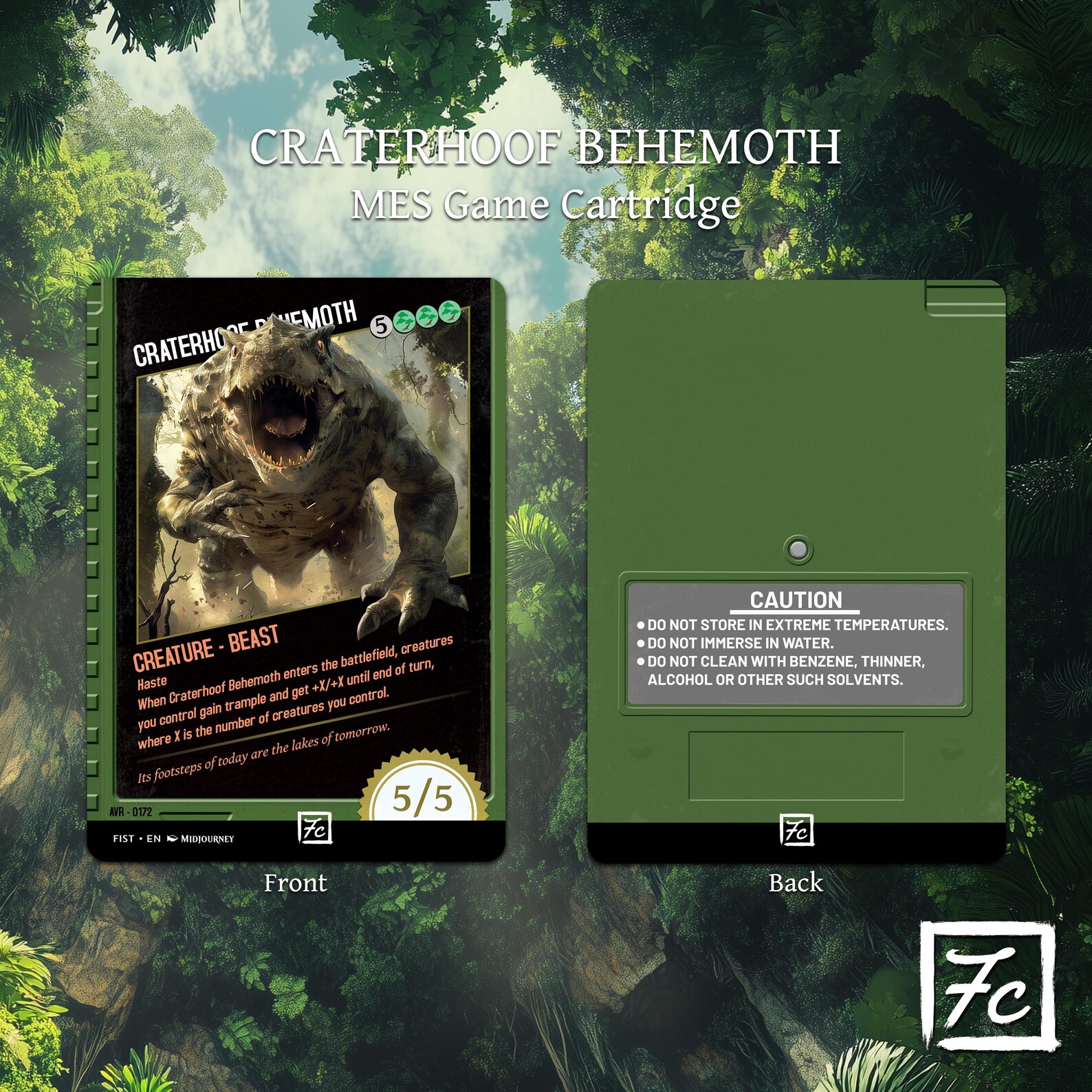 Craterhoof Behemoth ~ MES Game Cartridge - Etsy