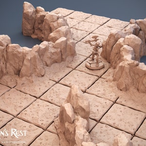 Fantasy Modular Magnetic Cavern Kit by The Dragons Rest, miniature Terrain for Table top Gaming, War Gaming, DnD